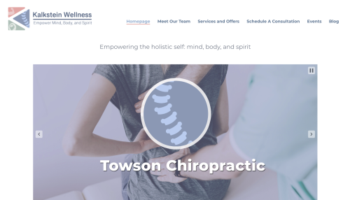 Brand slideshow featured on the main page of Kalkstein Wellness